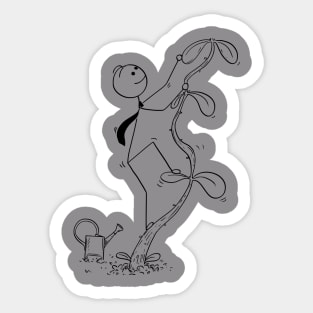 Climbing Stick Person Coffee Cup Sticker